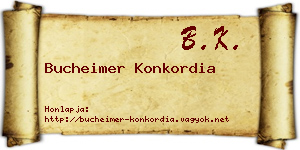 Bucheimer Konkordia névjegykártya